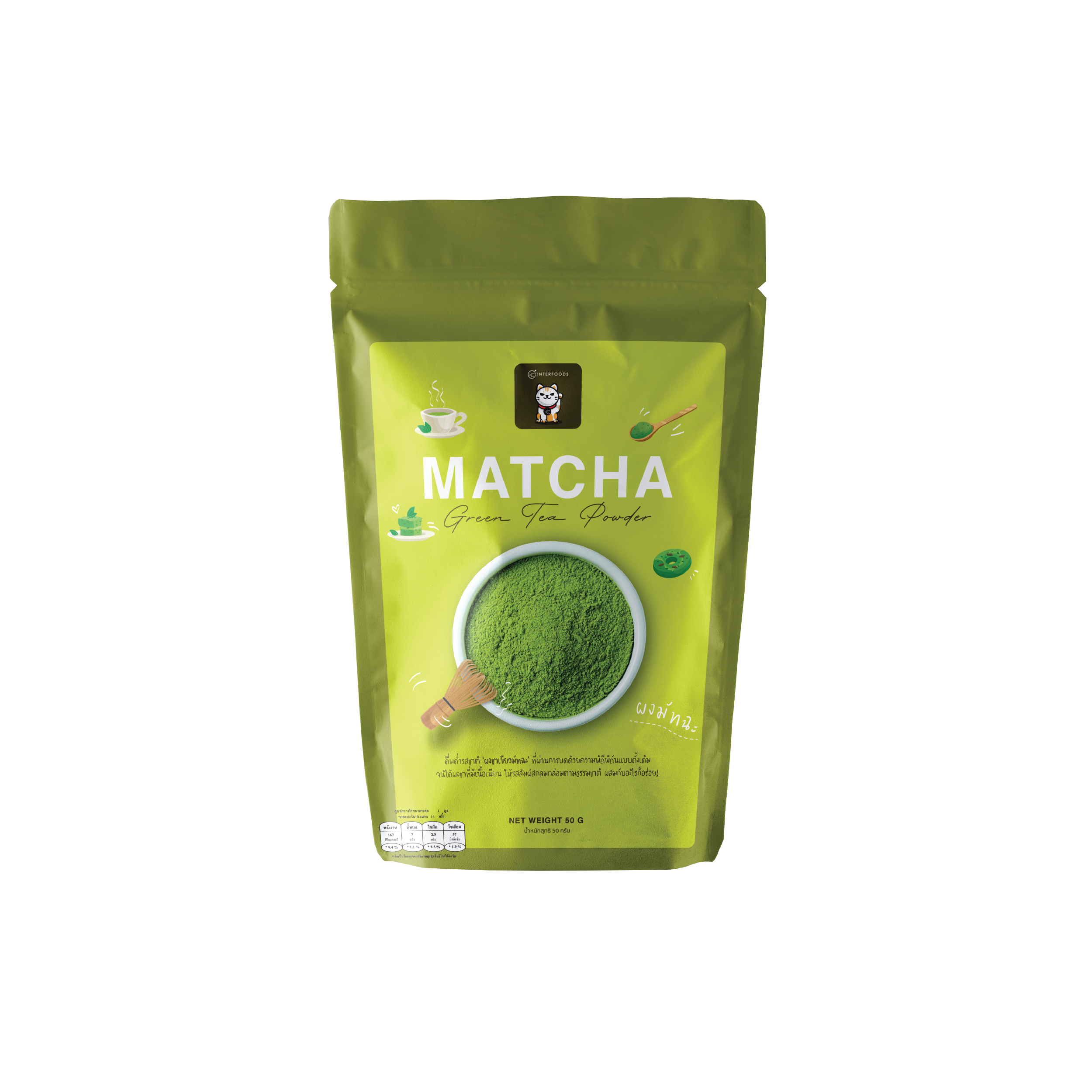 ผงชาเขียวมัทฉะ 100% สูตรคลาสสิก (Classic Matcha Green Tea 100%)