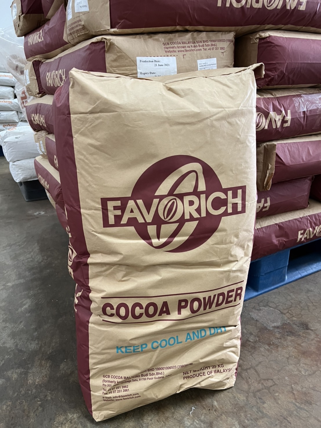 โกโก้ผง (Cocoa Powder) รหัส: GP250-11 ยี่ห้อ Favorich 25 กิโลกรัม